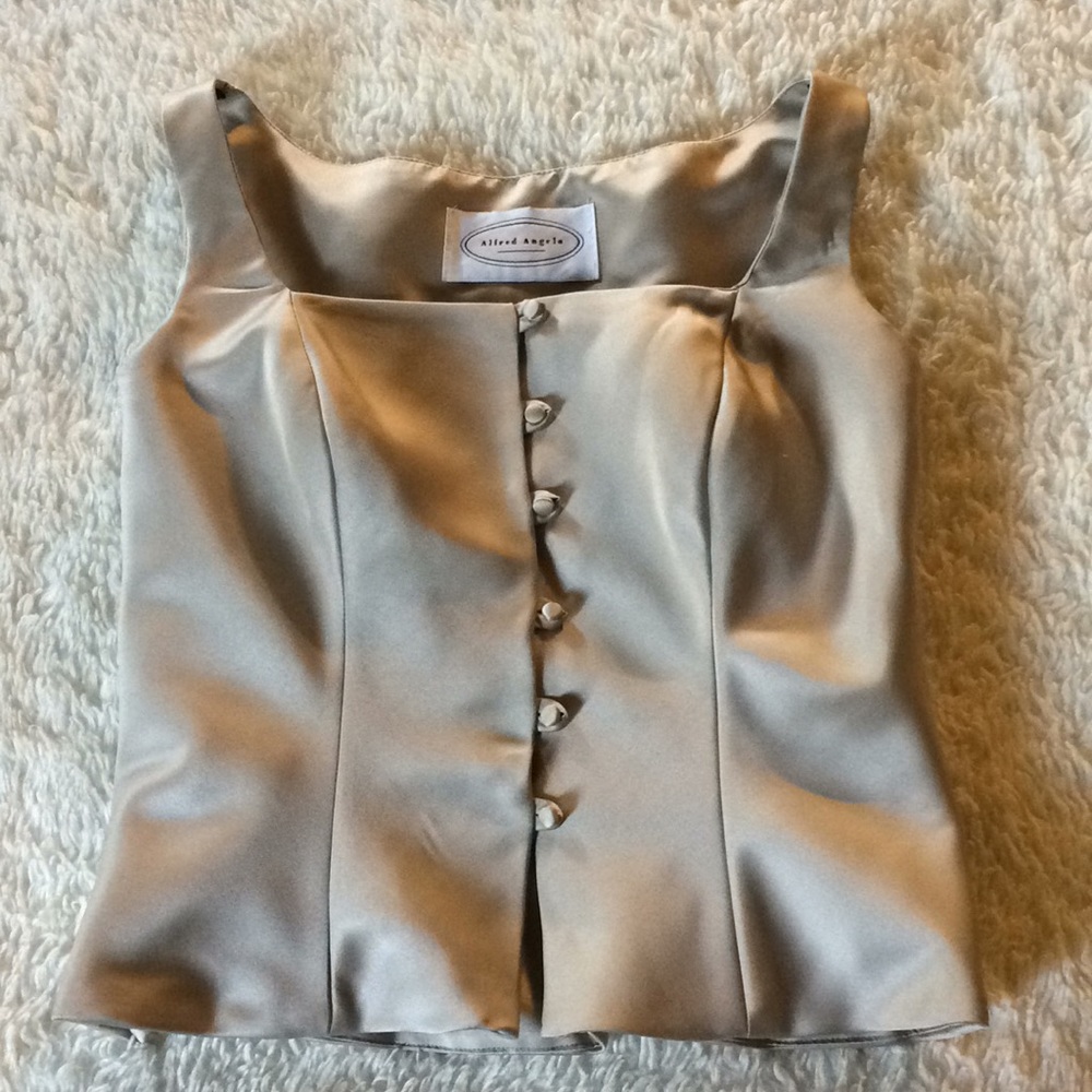 Alfred Angelo Satin Nude Champagne Prom Bodice Top